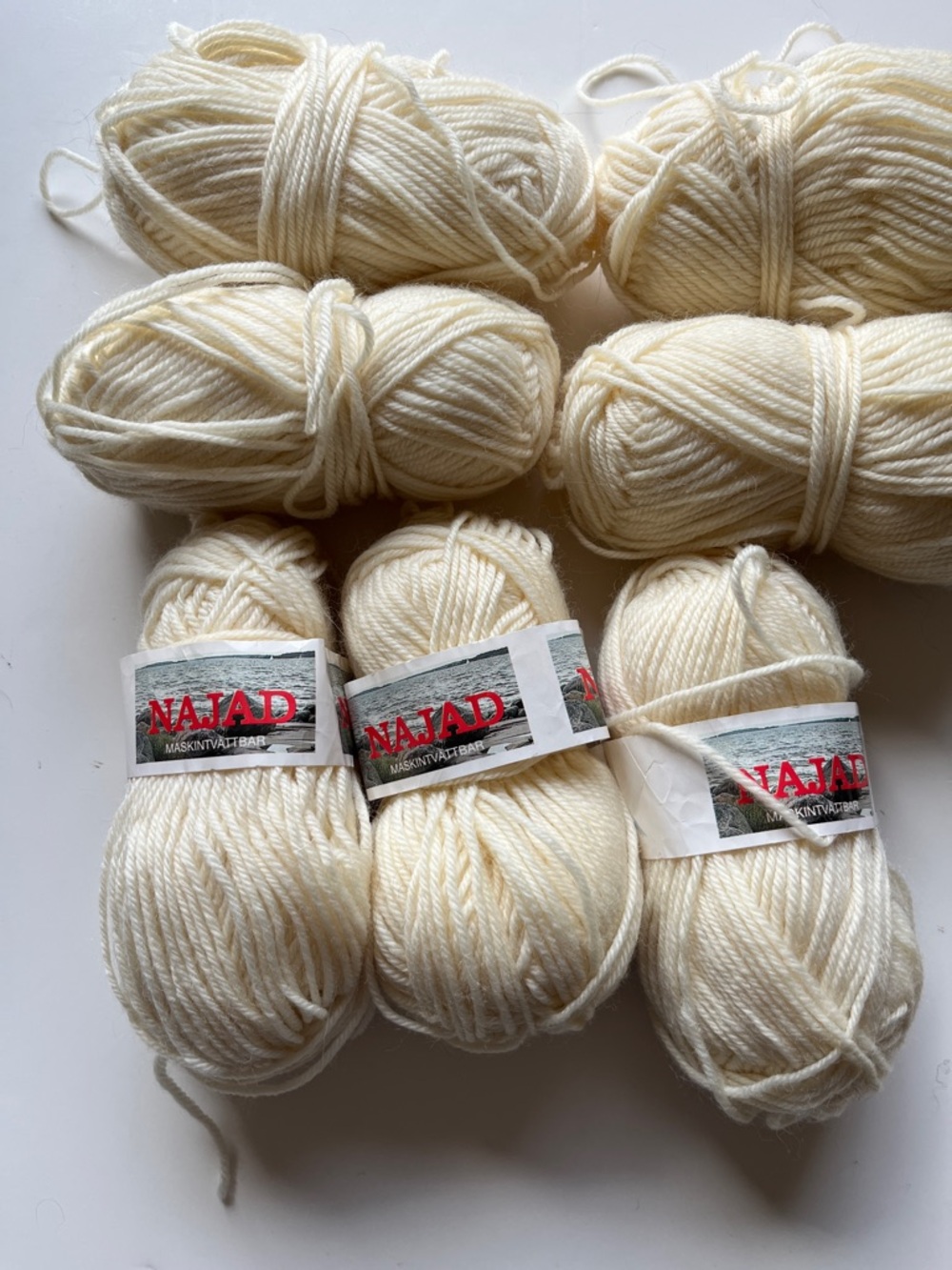 Najad Cream Yarn Skeins - Soft Cream Color